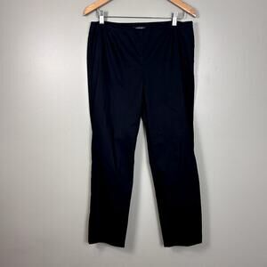 Lafayette 148 Pants Blue-Black Straight Leg Work Office Trousers size 10 Medium